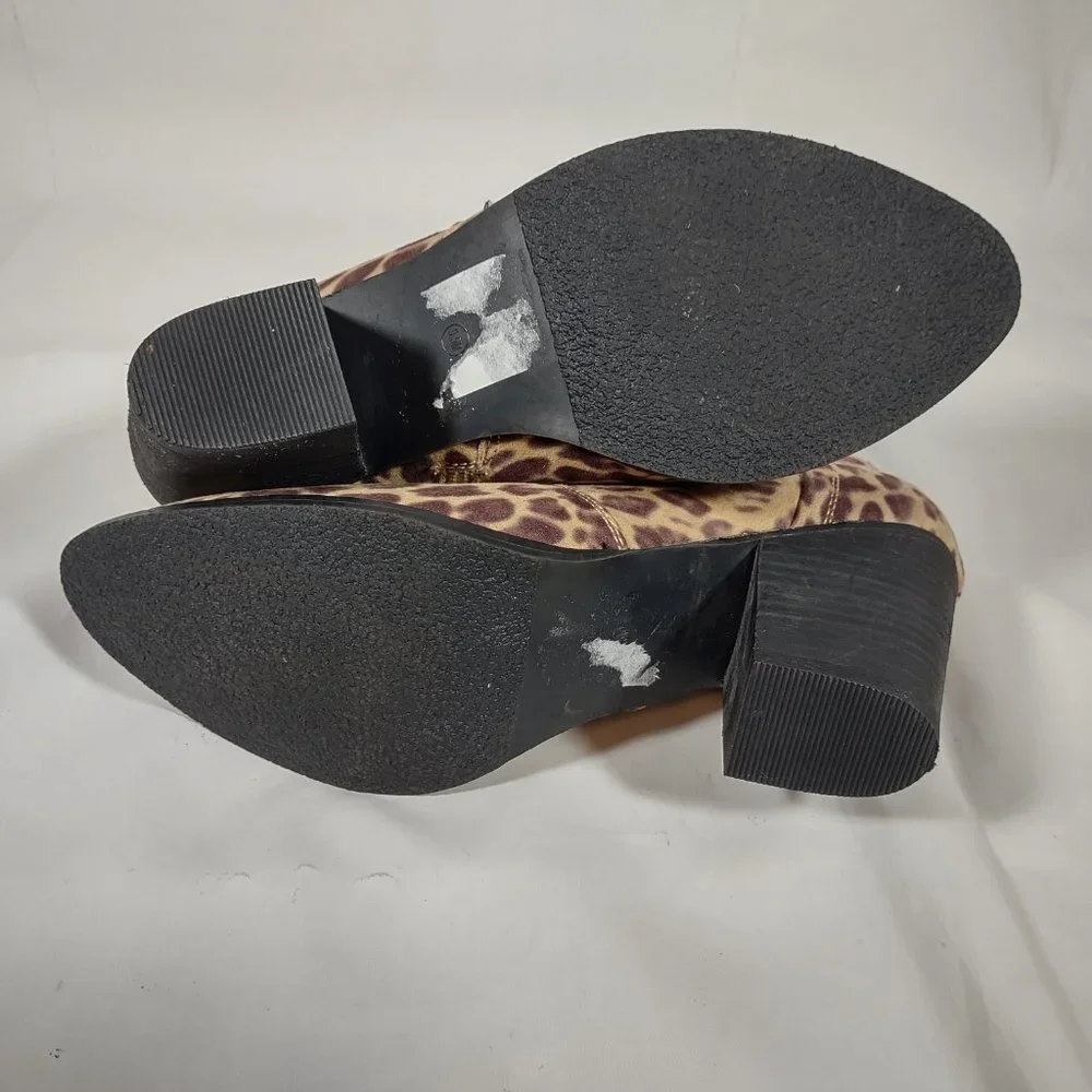 Coconuts by Matisse Moonlight Leopard Print Booties Women's Size 9.5 Tan Brown